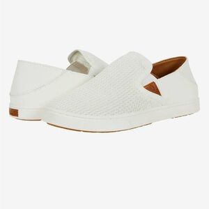 NWT OluKai Pehuea White Slip-ons
